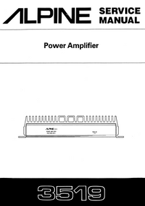ALPINE 3519 Power Amplifier Service Manual