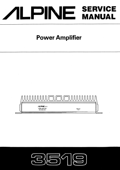 ALPINE 3519 Power Amplifier Service Manual