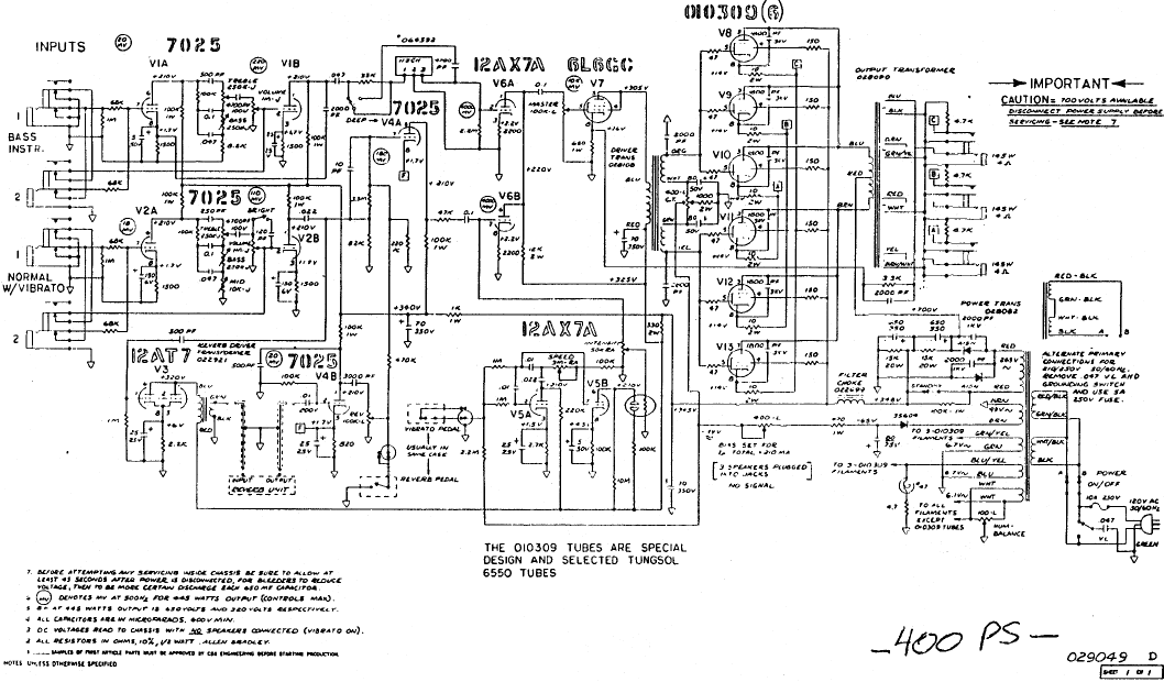FENDER 400 PS Schematic