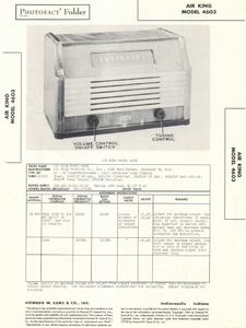 AIR KING 4603 Photofact Instruction Manual