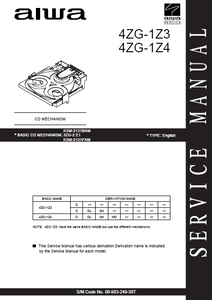 AIWA CD Mechanism 4ZG-1Z3-1Z4 Service Manual