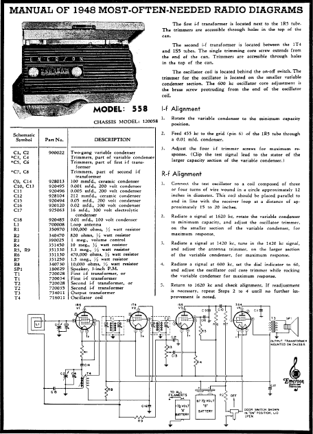 Emerson 558 Battery Radio Schematic