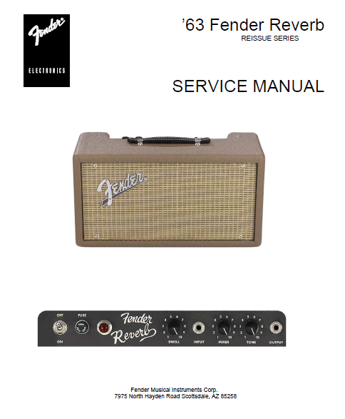 63 Fender Reverb Reissue Series Service Manual