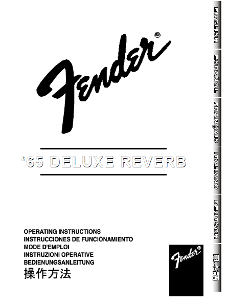 FENDER '65 Deluxe Reverb Operation Manual