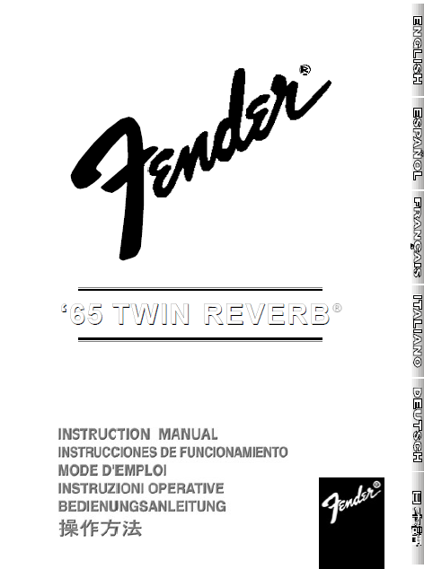 FENDER 65 Twin Reverb Instruction Manual