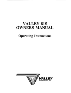 VALLEY Model 815 Owner's Manual