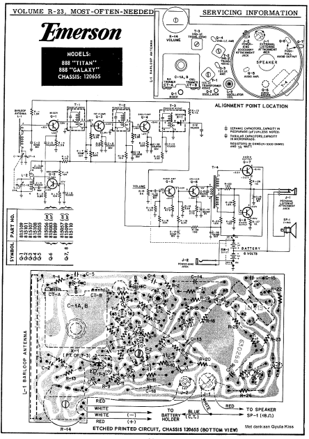 Emerson 888 Titan-Galaxy Portable Radio Schematic