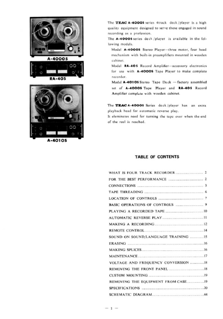 AKAI A-4000S Series INFO Operation Manual