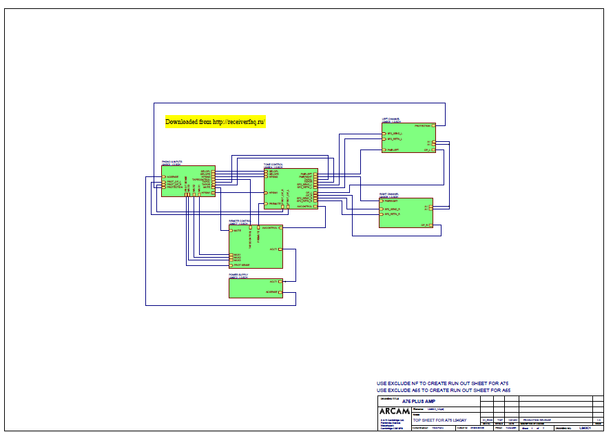DENON A75 Plus AMP Top Sheet Schematics