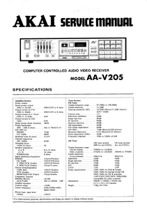 AKAI Computer Controlled Audio Video AA-V250 Service Manual