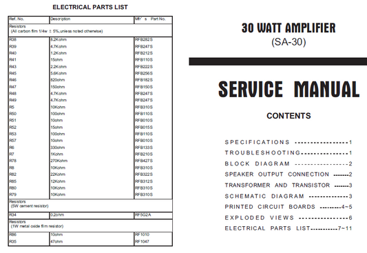 ALAN SA-30 Watts Amplifier Service Manual