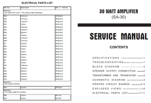ALAN SA-30 Watts Amplifier Service Manual