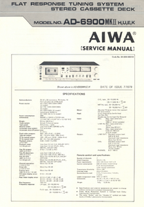 AIWA AD-6900MKII Stereo Cassette Deck with Dolby NR Service Manual