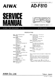AIWA AD-F810 Stereo Cassette Deck Service Manual
