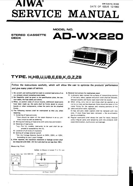 AIWA AD-WX220 (2) Service Manual
