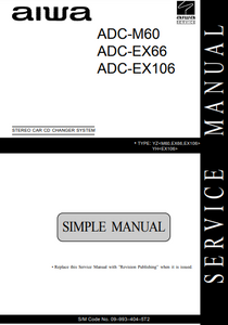 AIWA ADC-M60 EX66-106 Stereo Car CD Changer System Simple Manual