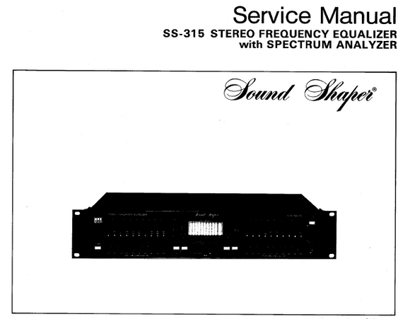 ADC SS315 Stereo Equalizer Service Manual