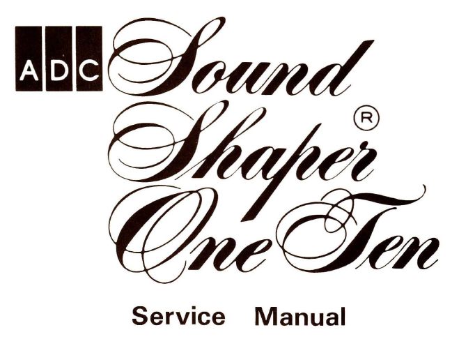 ADC SS 110 Stereo Frequency Equalizer Service Manual