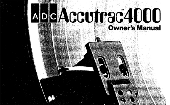 ADC Accutrac 4000 Owners Manual