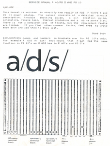 ADS P40 Power Plates Circuit Service Manual