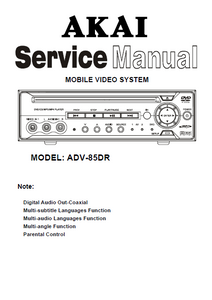 AKAI Model ADV-85DR Mobile Video System Service Manual
