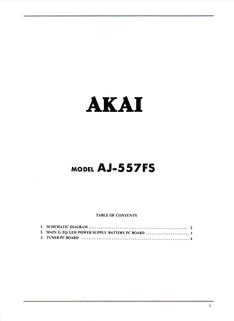 AKAI Model AJ-557FS Schematics