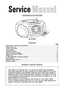 AKAI Model AJ-C3150R Portable CD System Service Manual