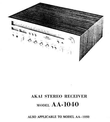 AKAI AA-1040 Parts List Service Manual