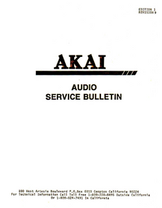 AKAI Edition 1 Revision 9 Audio Bullitens Service Manual