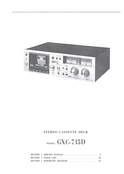 AKAI GXC-715D Stereo Cassette Deck Service Manual