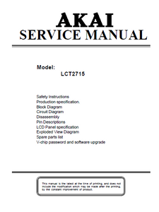 AKAI LCT2715 Electronic Research Instruction Manual