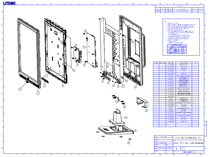 Acer AL1917 TFT Schematics
