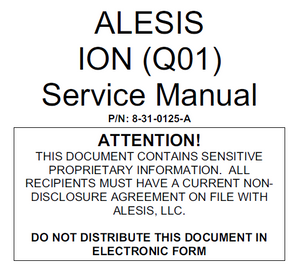 ALESIS ION Q01 Instruction Manual