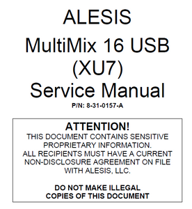 ALESIS MultiMix 16 USB XU7 Service Manual