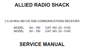 ALLIED Radio Shack Communications Receiver Service Manual