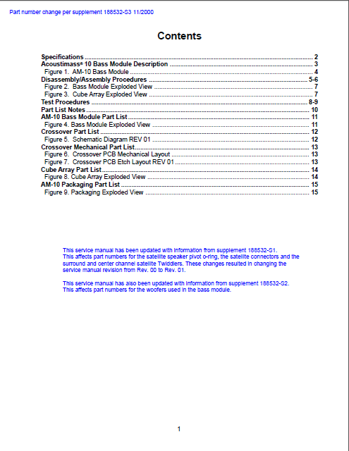 BOSE Acoustimass Bass Module Service Manual