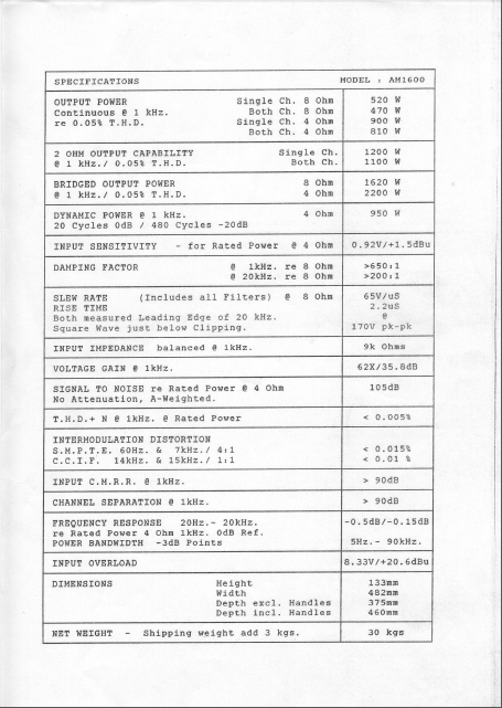 BOSE AM1600 Complete Amplifier Schematics