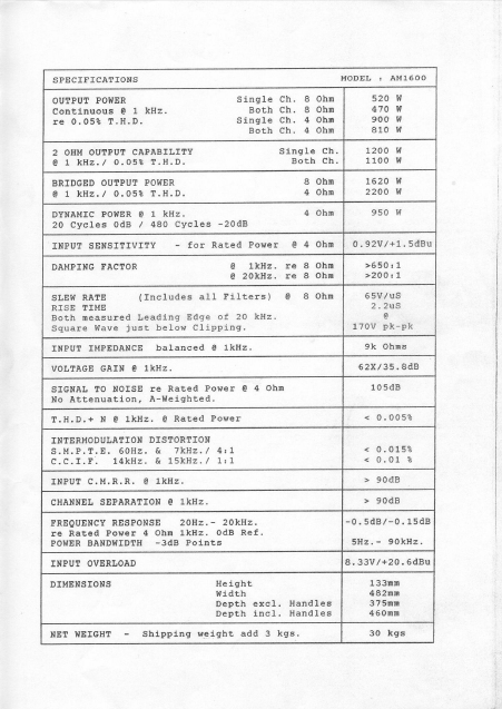 AKAI AM-1600 Australian Monitor Schematics