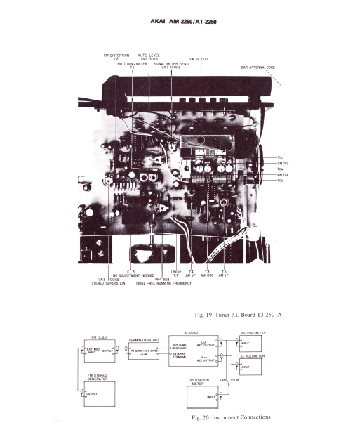 AKAI Model AM-2250 and AT-2250 Schematics