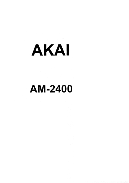 AKAI AM-2400 Schematics