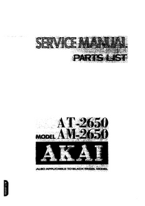 AKAI Model AT-2650 and AM-2650 Part List Service Manual