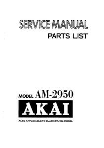 AKAI Model AM-2950 Part List Service Manual