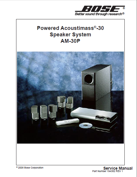 BOSE Acoustimass AM-30P Speaker System Service Manual