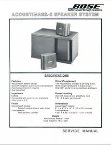 tyngdekraft Sæt ud placere BOSE Acoustimass AM3 Speaker System Service Manual – Electronic Service  Manuals
