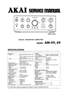 AKAI Model AM 59-69 Digital Integrated Amplifier Service Manual