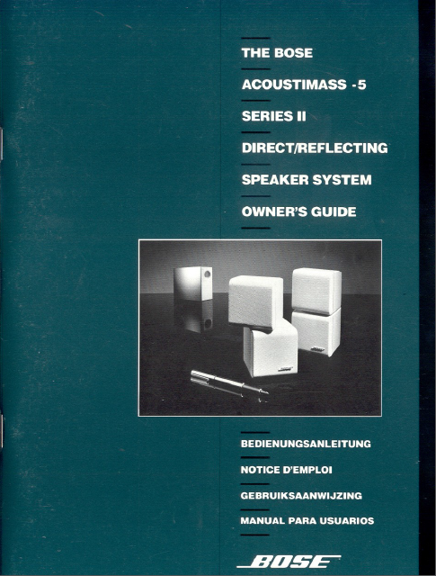 BOSE Acoustimass5 Series II Speaker System Owner's Manual