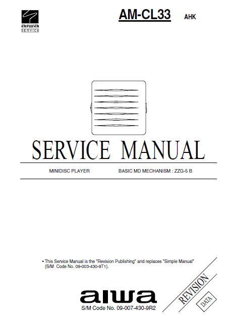 AIWA AM-CL33 AHK Revision Data Service Manual