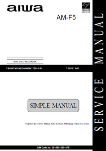 AIWA AM-F5 Minidisc Recorder Simple Manual