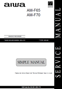 AIWA AM-F65-70 Minidisc Recorder Simple Manual