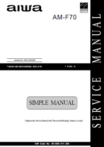 AIWA AM-F70 Minidisc Recorder Simple Manual